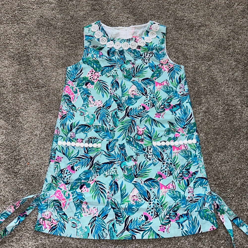 Lilly Pulitzer Little Lilly Classic Shift In Barking Up The Palm Tree Sz 7